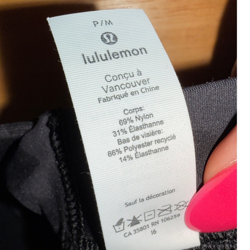 Lululemon License to Train Hat Womens S/M Pre-Owned Charcoal Camo Stretch Cap - Picture 8 of 8